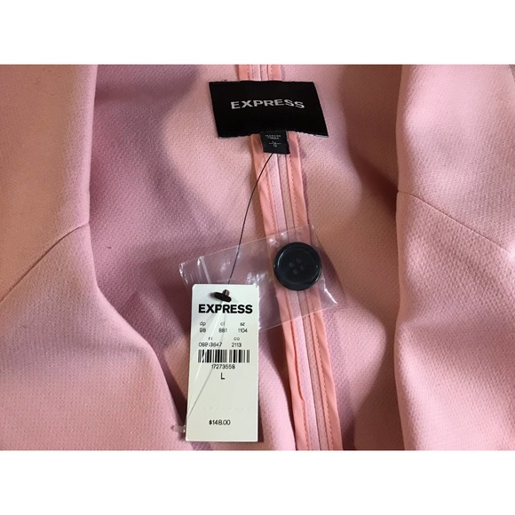 Express Single Button Soft Drape Pink Trench Coat Woman’s SZ L NWT - Picture 4 of 6